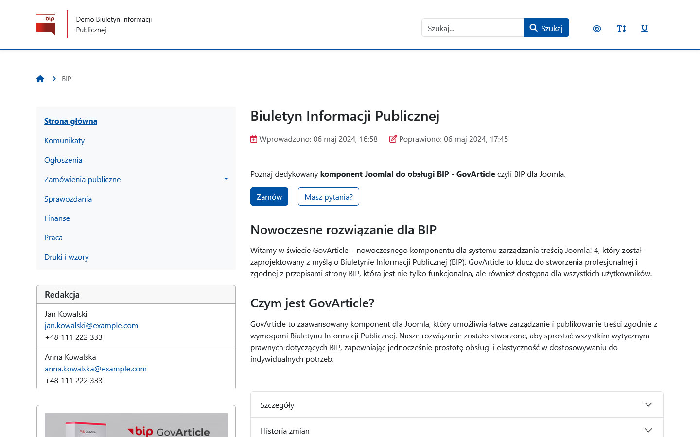 Biuletyn Informacji Publicznej zgodny z WCAG 2.1