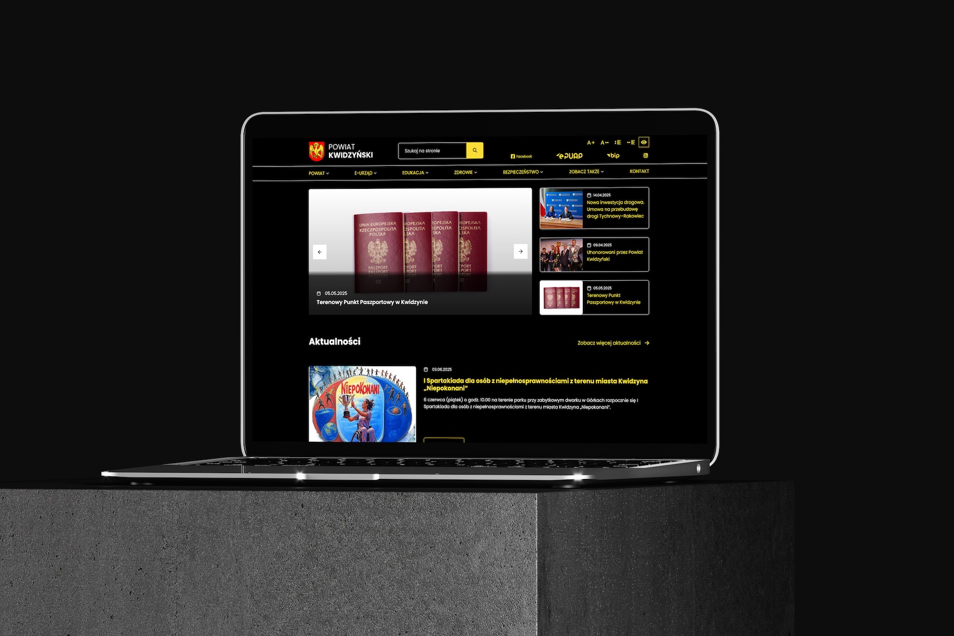 Zrzut ekranu ze stroną www zgodną z WCAG 2.1