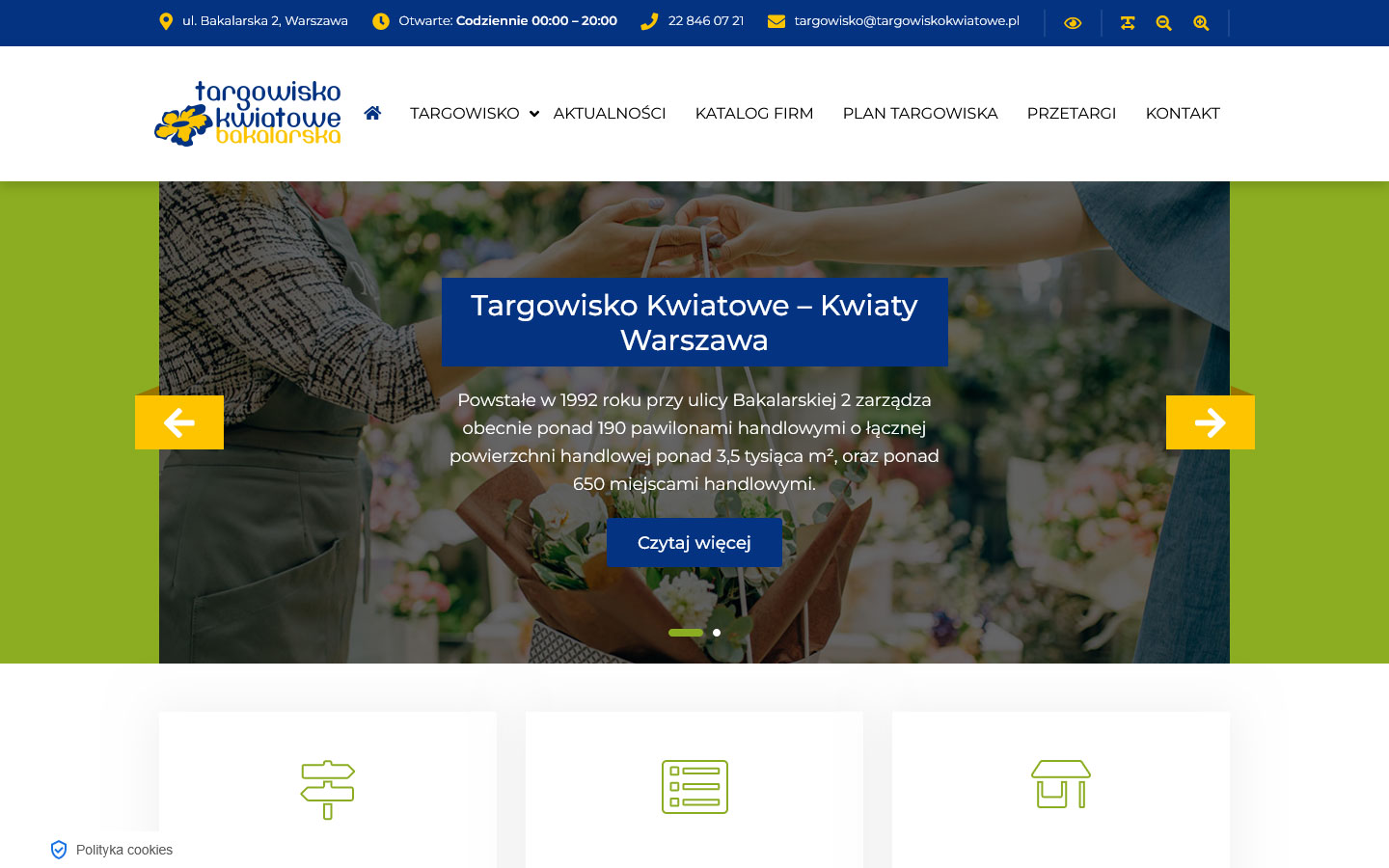 Strona internetowa Targowiska Kwiatowego Bakalarska zgodna z WCAG 2.1