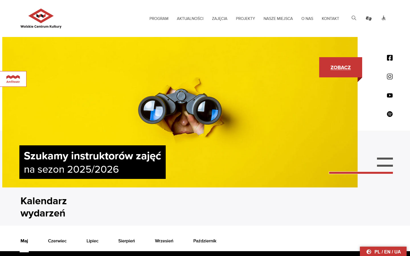 Strona internetowa Wolskiego Centrum Kultury z WCAG 2.1