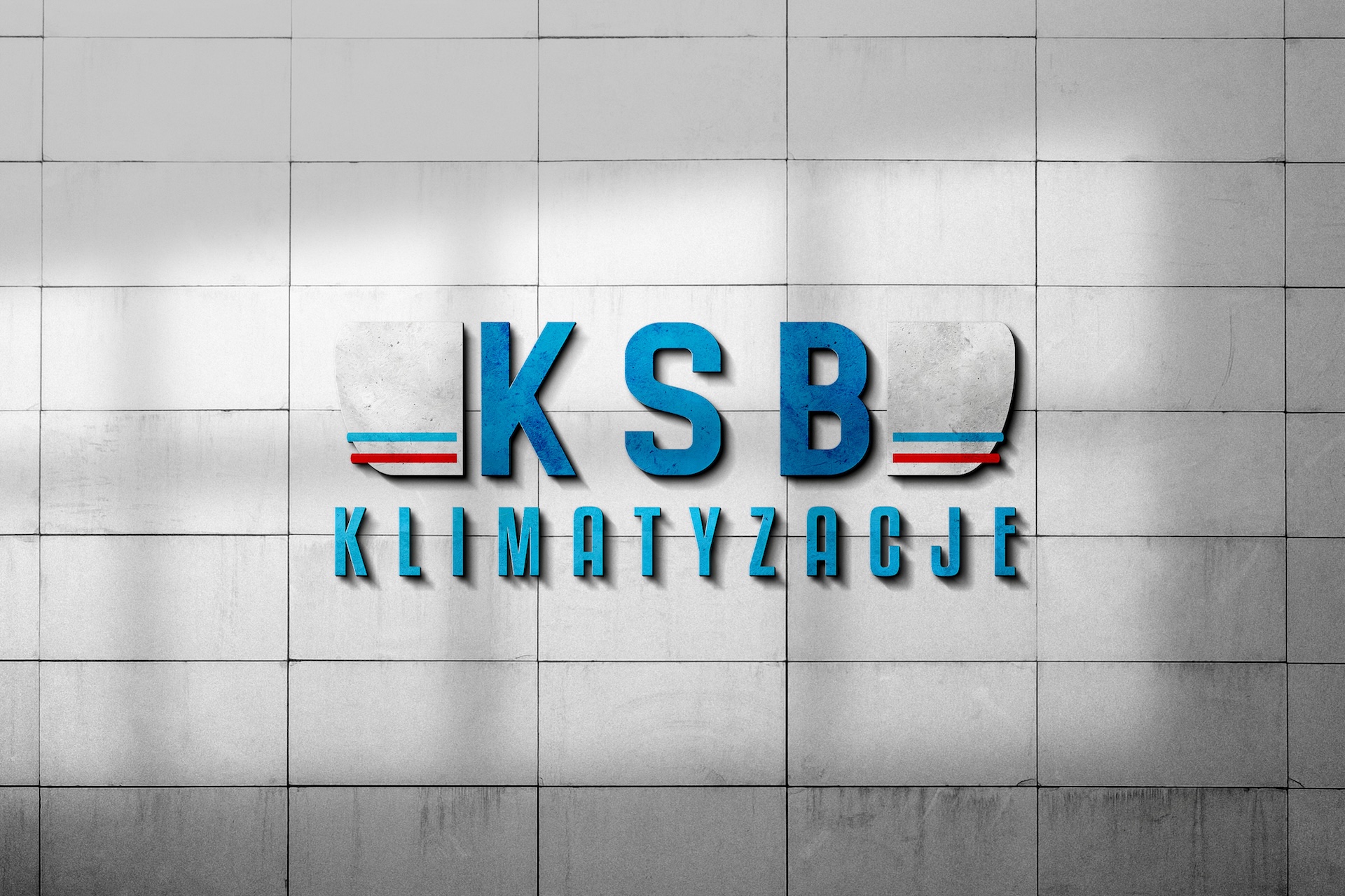 Logo KSB Klimatyzacje na ścianie