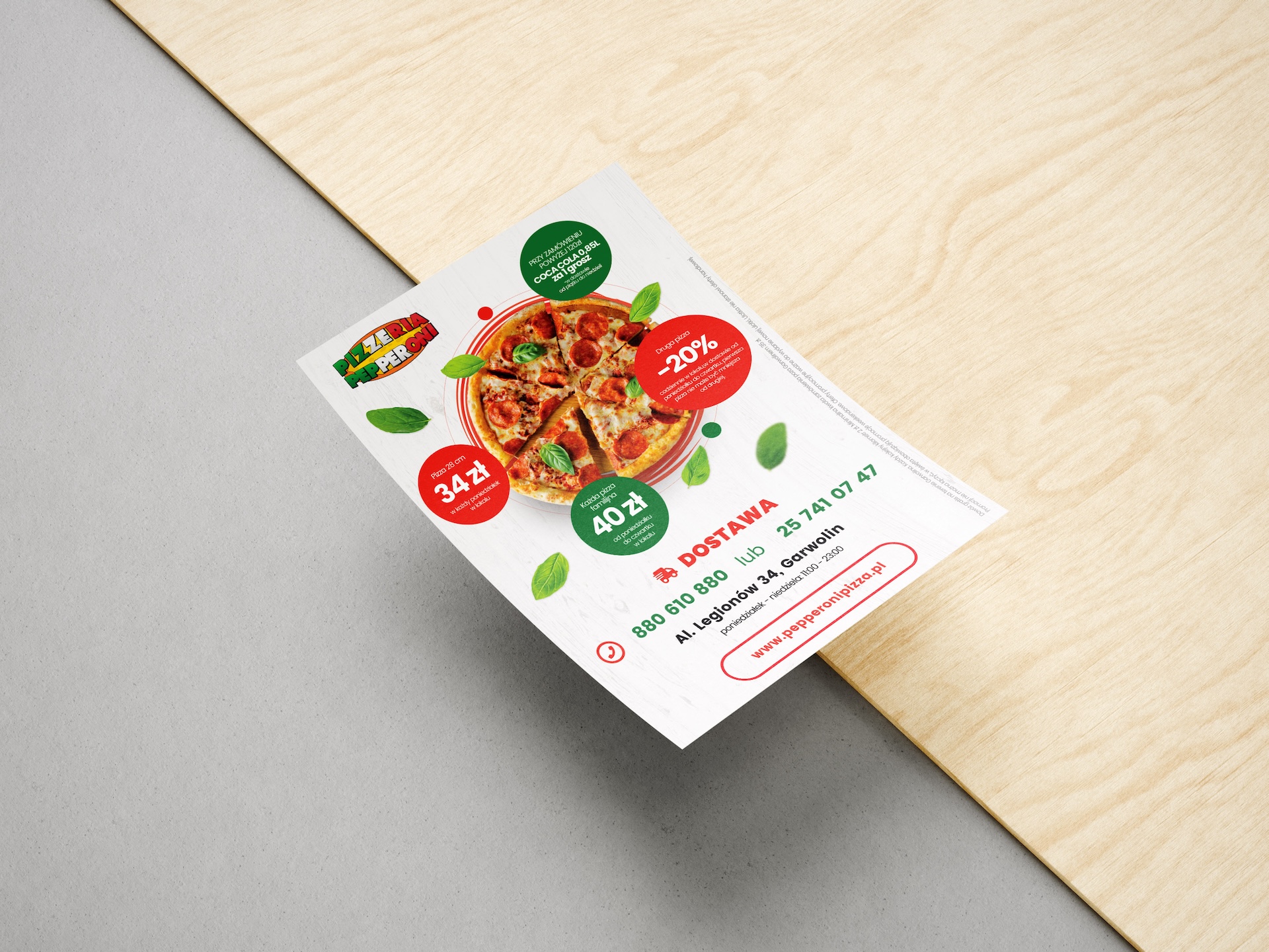 Ulotka A5 Pizza Pepperoni