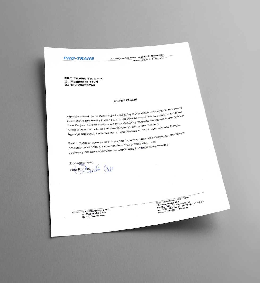 Referencje Pro-Trans