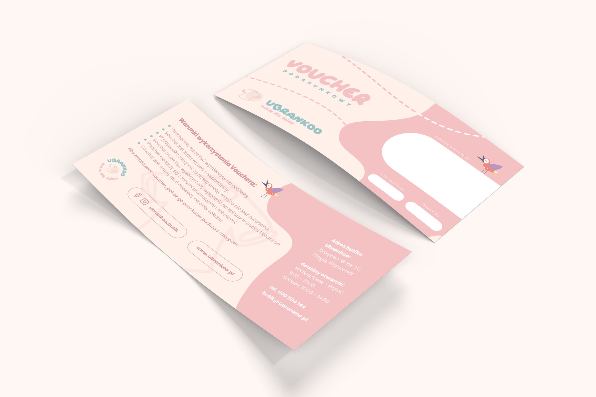 Voucher podarunkowy dla butiku Ubrankoo