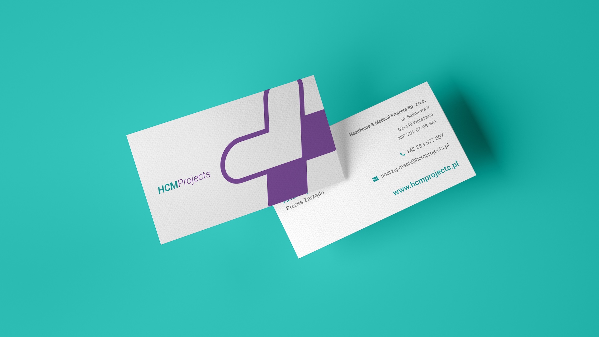 Projekt wizytówki dla HCM Projects